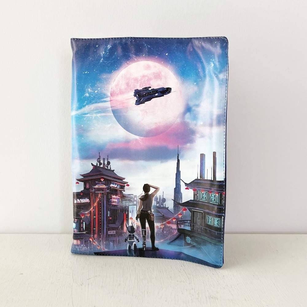 Fairyloot Lunar Chronicles Fabric Dust Jacket Sci-Fi Cityscape Space Accessory